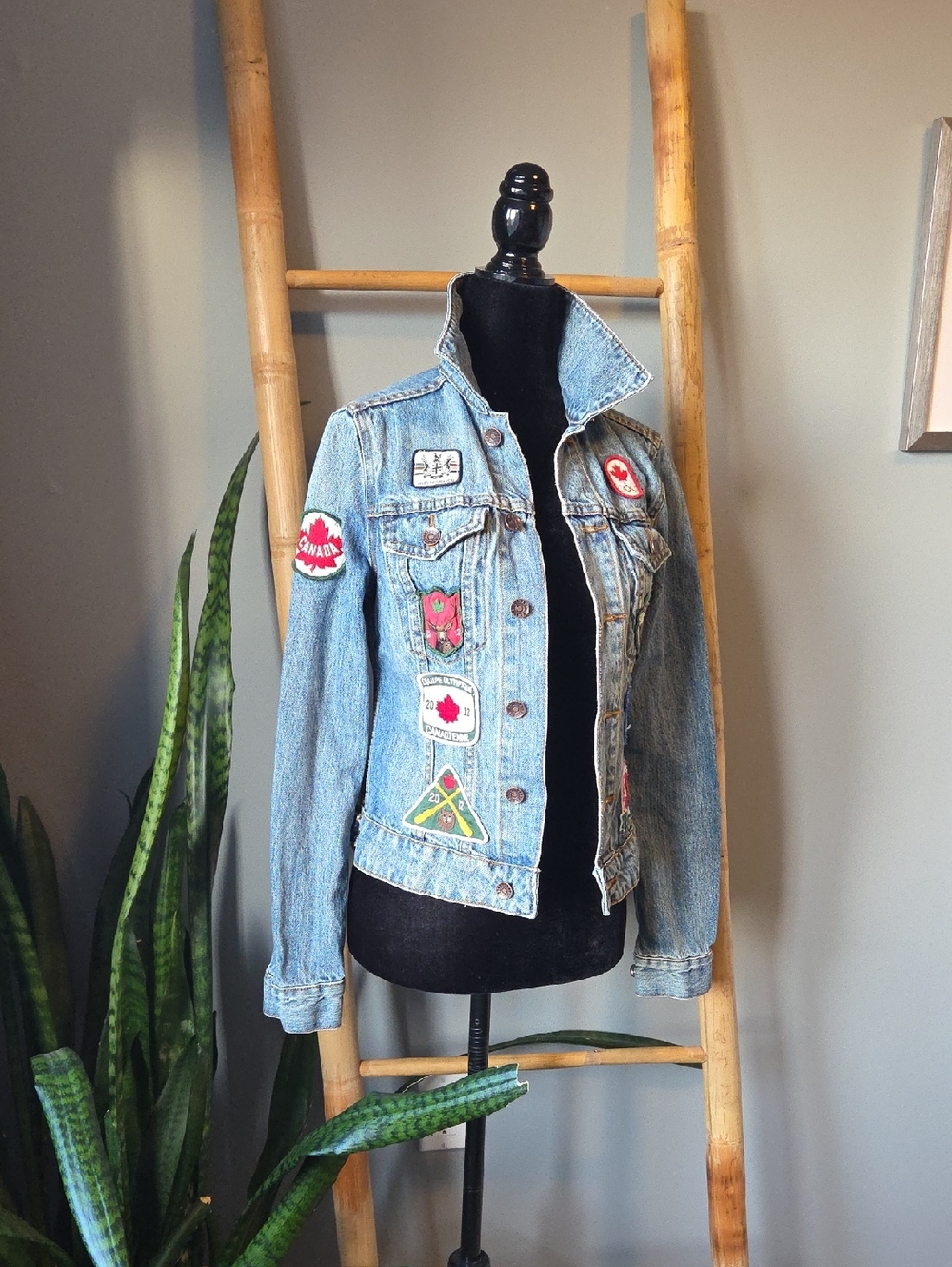 HBC Olympic Embroidered Patch Denim Jacket